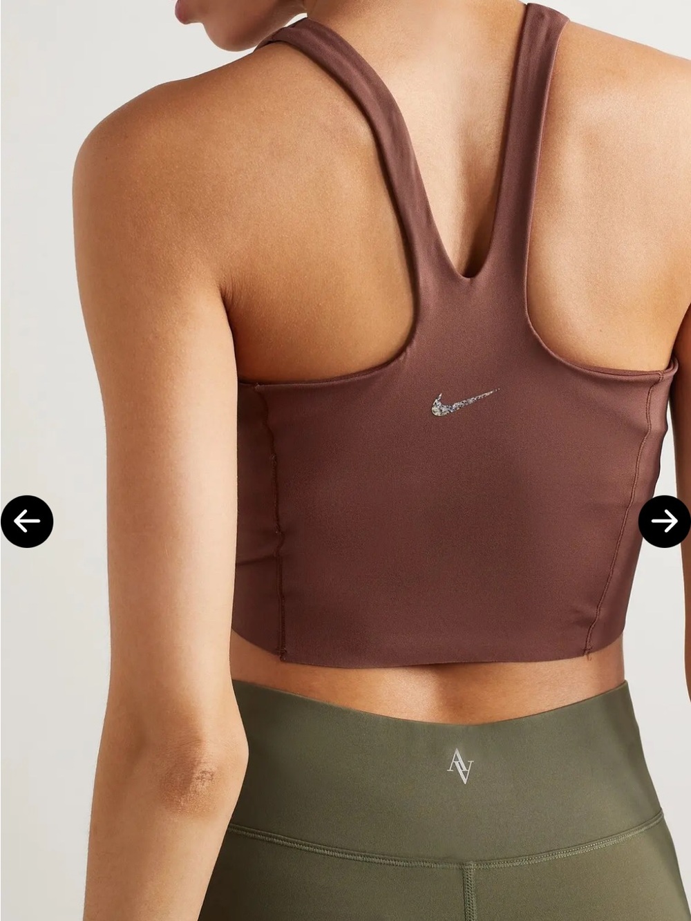 Nike Women's Brown Racerback Sports Bra Cropped Tank - yoga- sz M